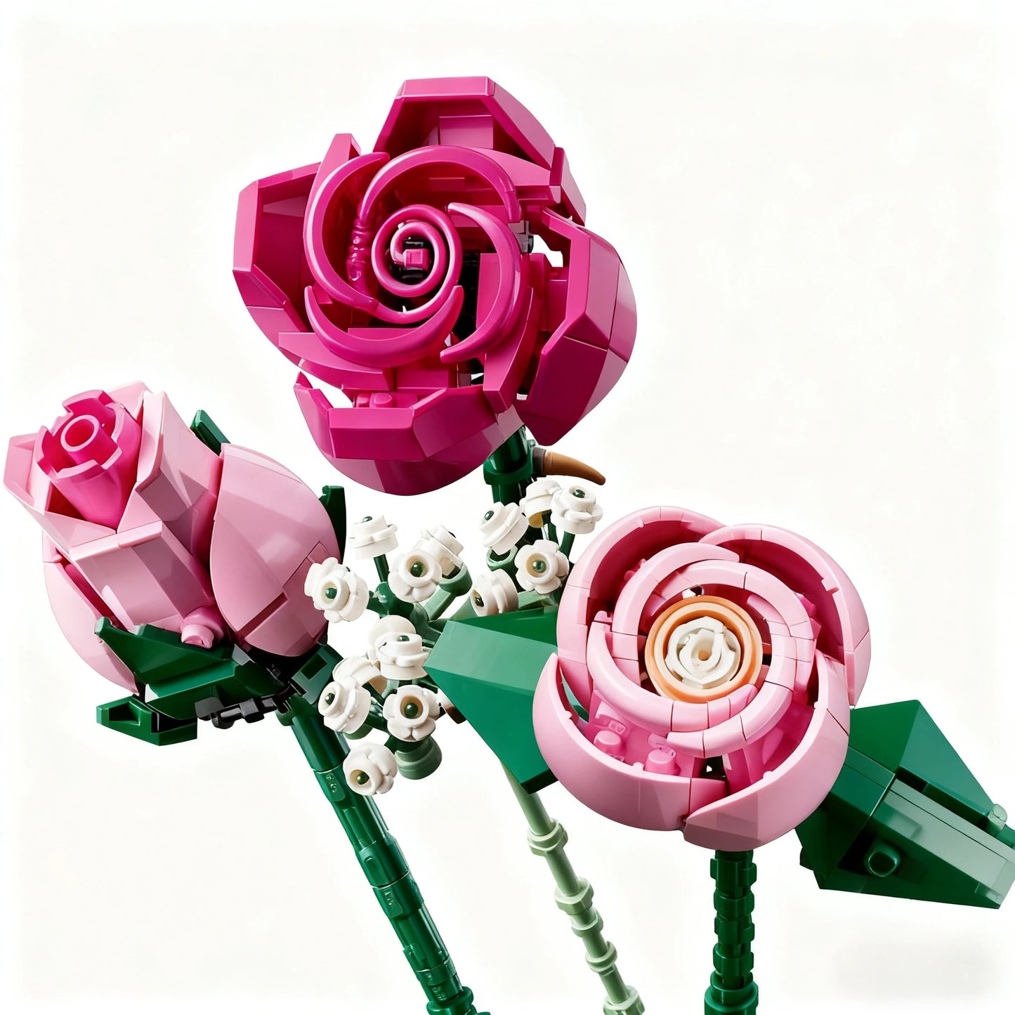 MINISO Pink Rose Bouquet Building Blocks Set – 789pcs, Christmas Gift, Compatible with Lego