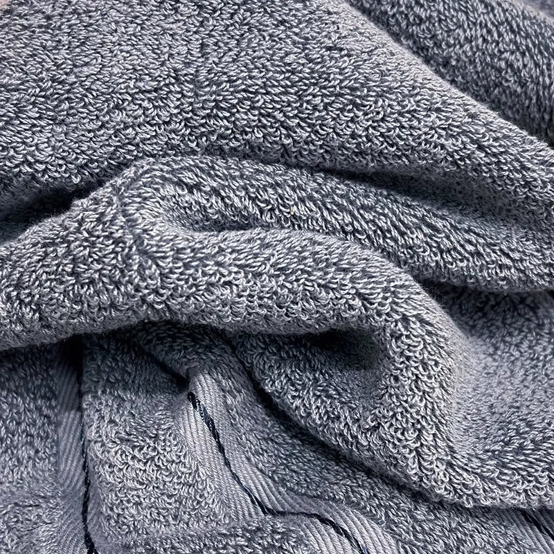 4‑Piece Egyptian Cotton Bath Towel Set – White & Grey Soft Highly Absorbent Quick‑Dry Luxury Home & Hotel Towels