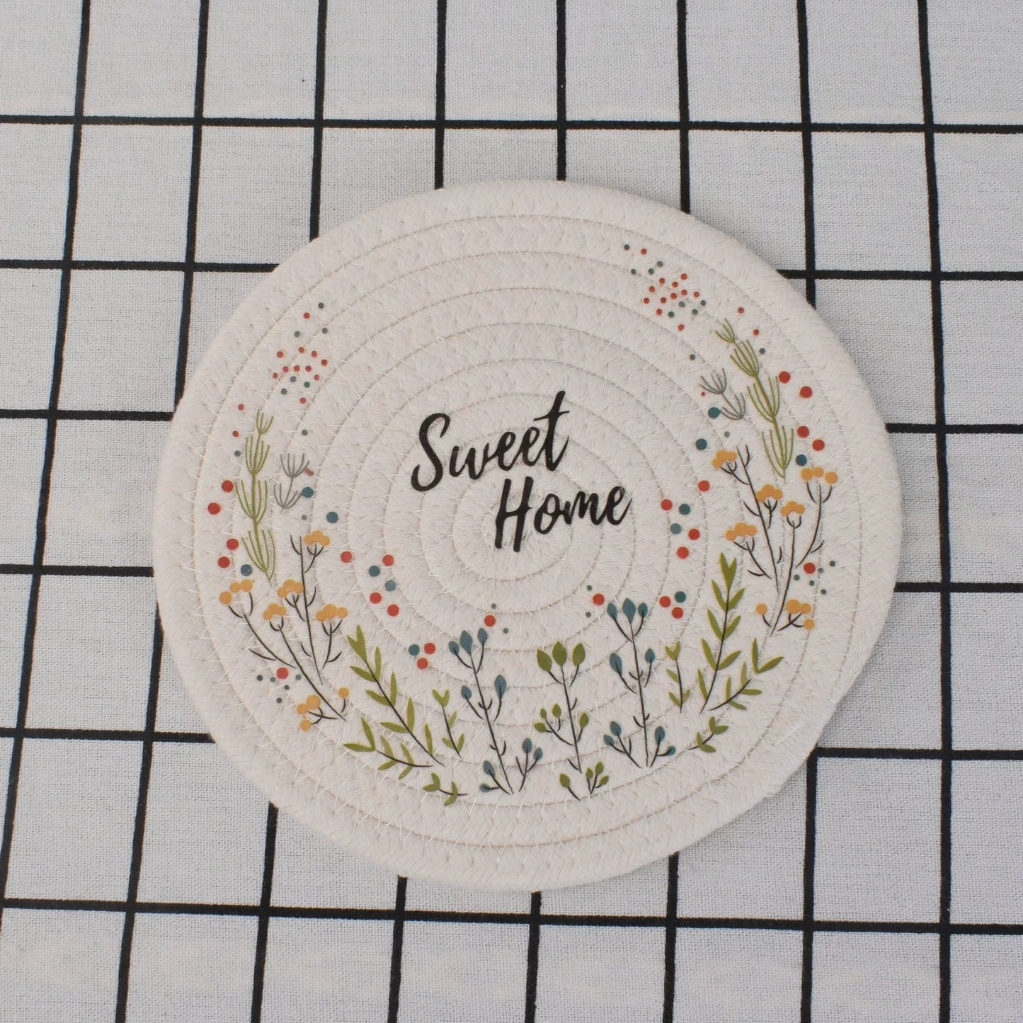 Round Boho Placemats Set of 2 – Cotton Rustic Farmhouse Table Mats