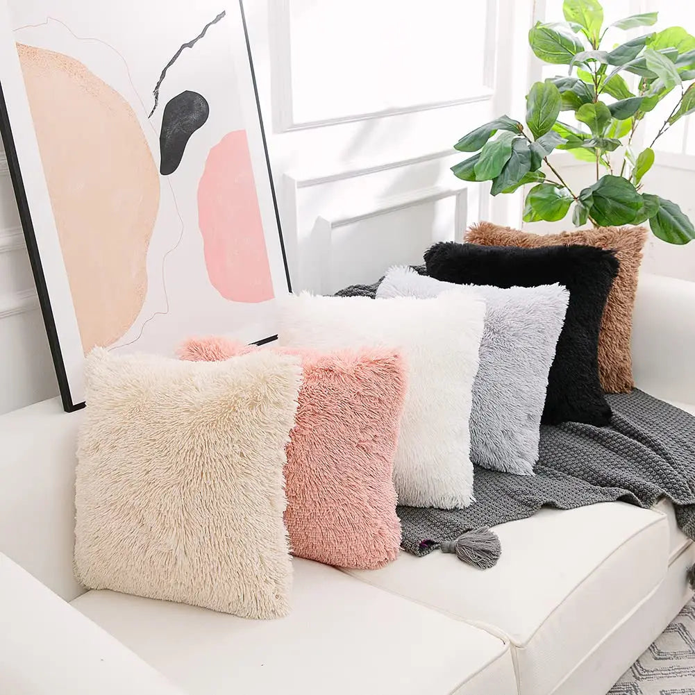 ILVISEST Luxury Faux Fur Cushion Covers, 18x18 Inch, 2-Pack