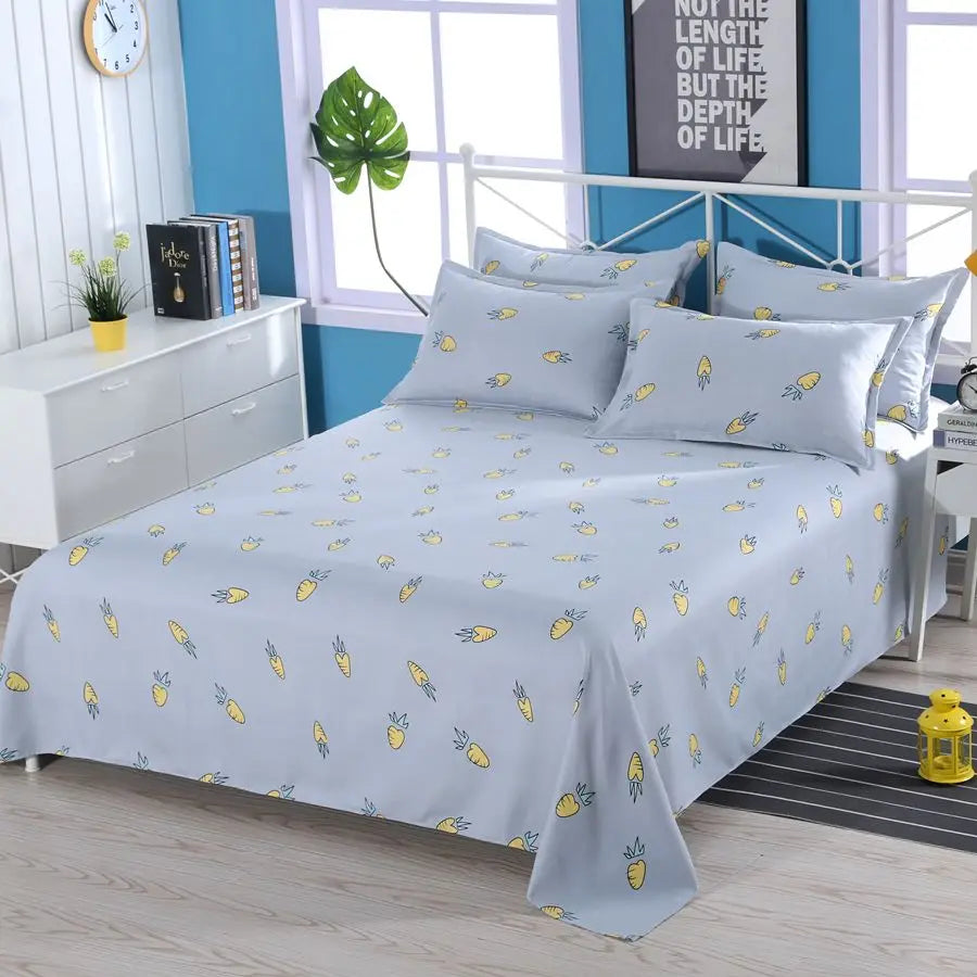 ILVISEST 3-Piece Cotton Blend Bed Sheet Set with Pillowcases, Quilted