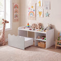 Scalloped Kids Bookshelf and Toy Storage Organizer for Playroom-Gray