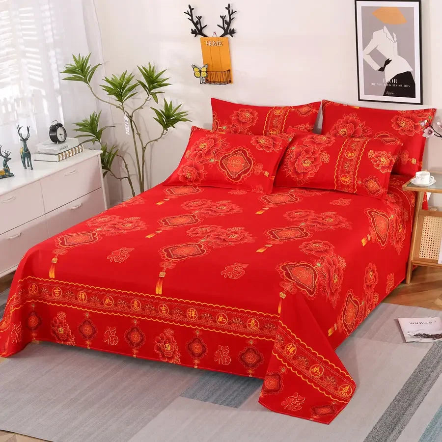 3-Piece Cotton Blend Bed Sheet Set with Pillowcases, Quilted