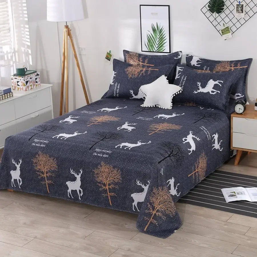 3-Piece Cotton Blend Bed Sheet Set with Pillowcases, Quilted