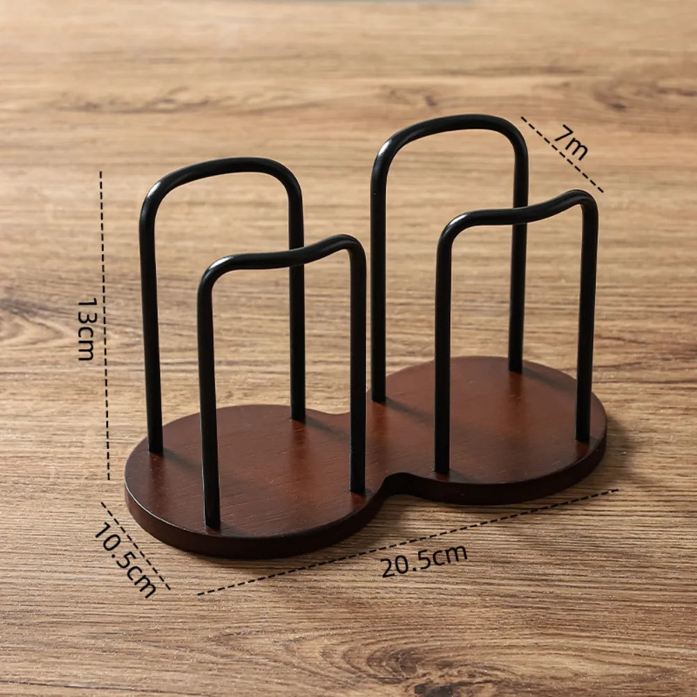 Wooden Paper Cup Holder – Desktop Organizer for Disposable Cups & Mugs