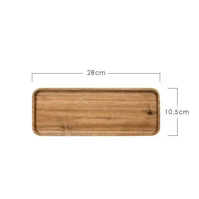 Wooden Bamboo Serving Tray – Rectangular Plate for Tea, Fruit, & Snacks