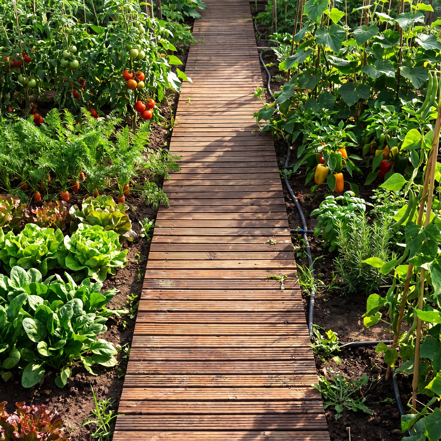 Set of 2 12 FT Wooden Garden Pathway Roll Out Decorative Cedar Straight Outdoor Walkway-Brown