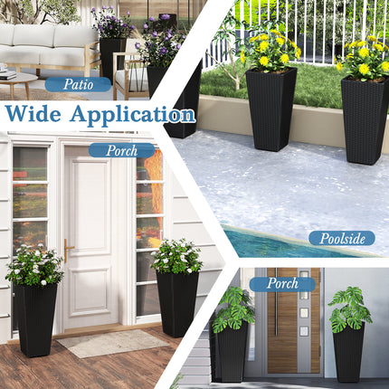 Set of 2 30 Inch Tall Flower Pot with Open-ended Base