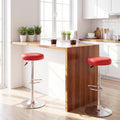 Set of 2 Height-adjustable Swivel Bar Stool with 360° Swivel bar stool-Red