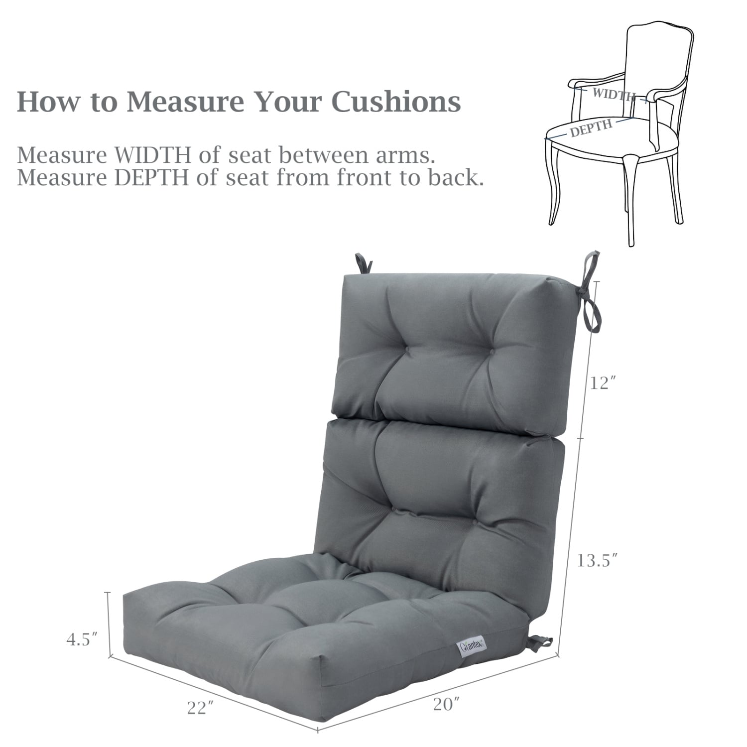 Lot de 2 coussins de chaise haute avec hauteur réglable - Gris