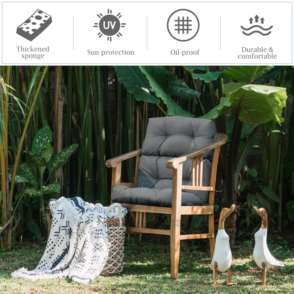 Lot de 2 coussins de chaise haute avec hauteur réglable - Gris