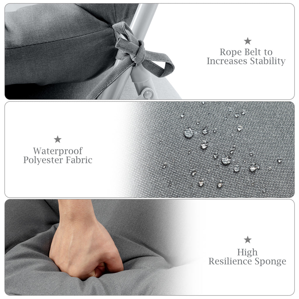 Lot de 2 coussins de chaise haute avec hauteur réglable - Gris