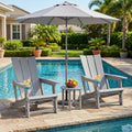 Set of 2ï»¿ Outdoor Adirondack Chairs with Cup Holder-Gray