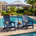 Set of 2ï»¿ Outdoor Adirondack Chairs with Cup Holder-Blue