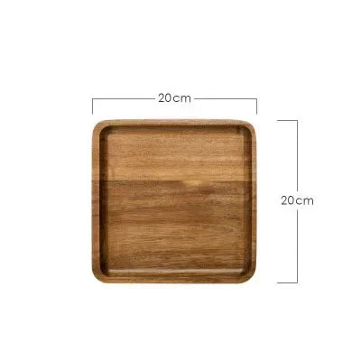 Wooden tray with dimensions on a white background