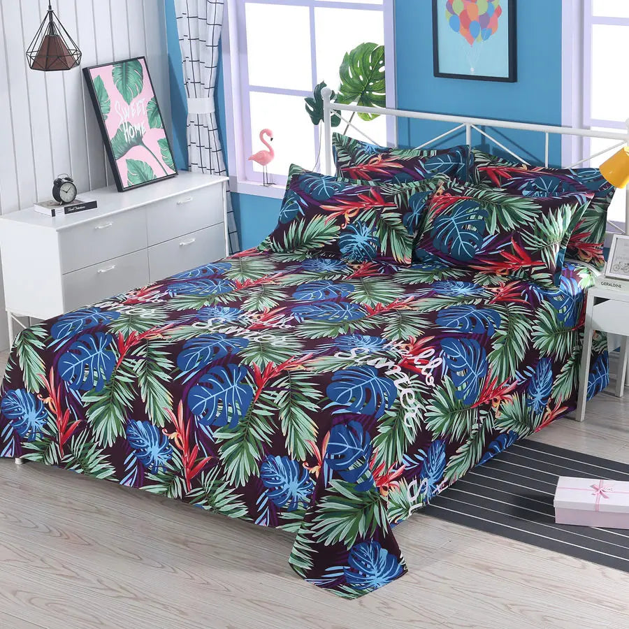 ILVISEST 3-Piece Cotton Blend Bed Sheet Set with Pillowcases, Quilted