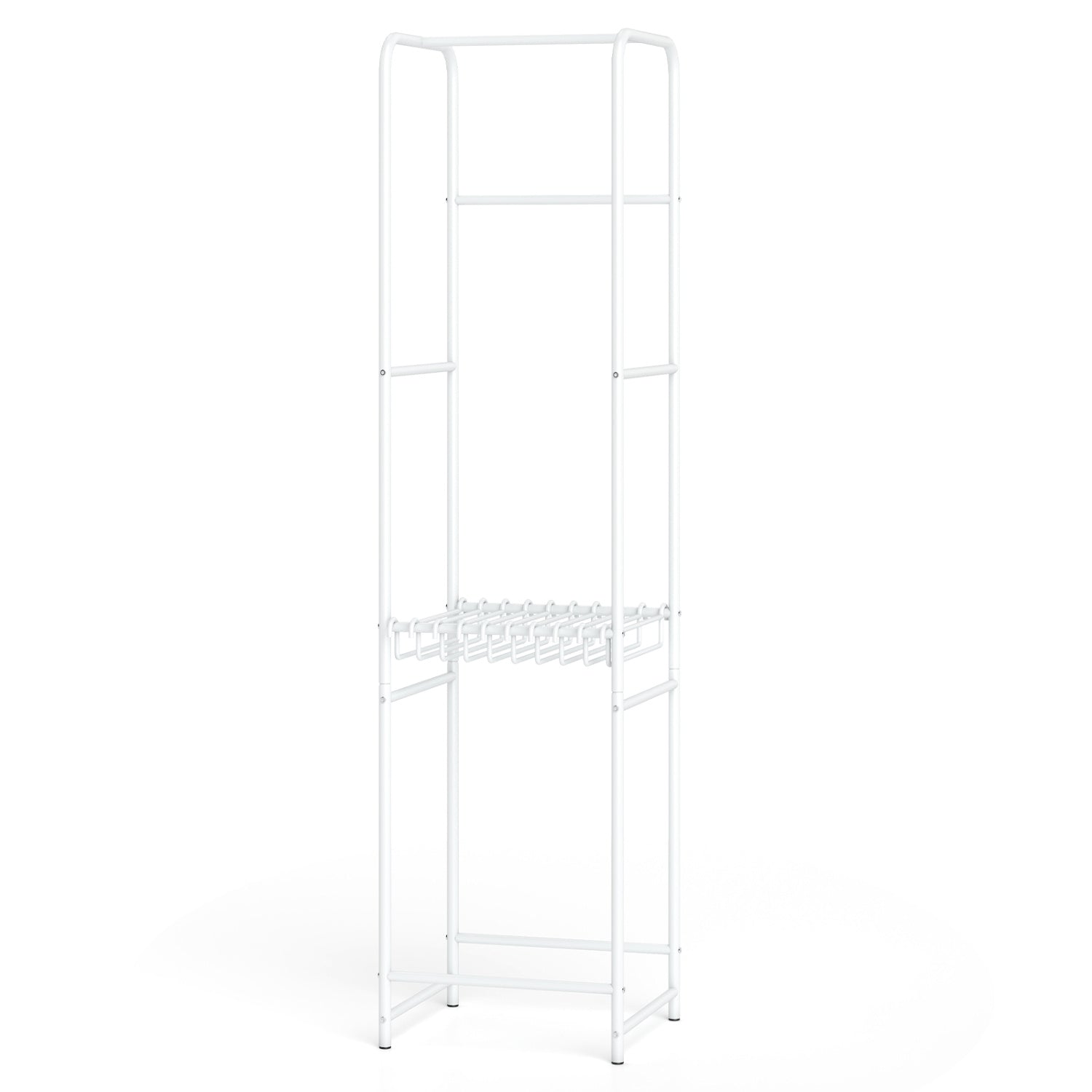 Slim Coat Rack Freestanding Garment Organizer with 8 Hanging Rods
