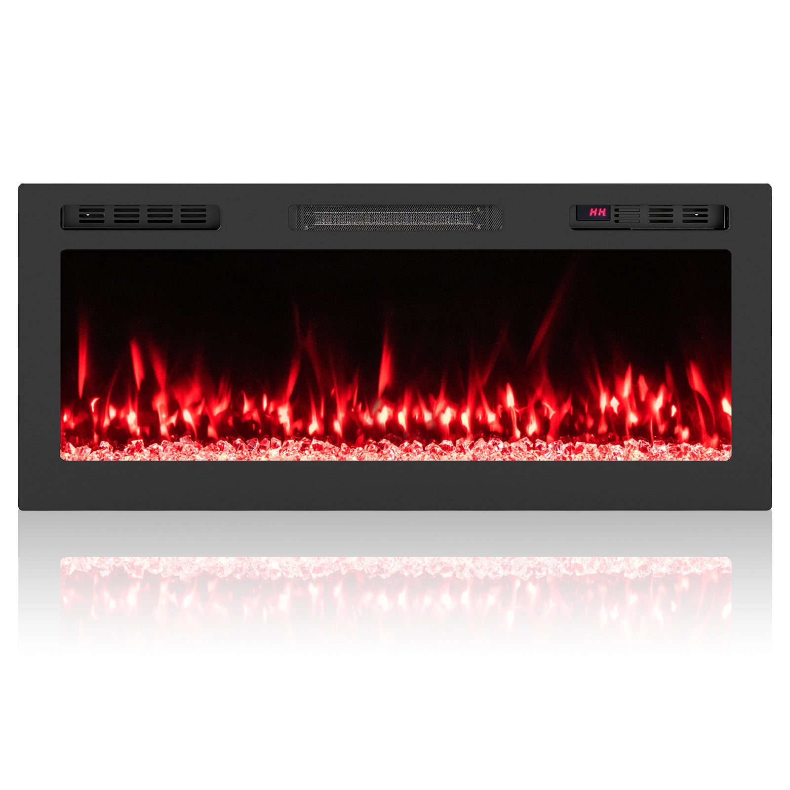 Smart WiFi Electric Fireplace Wall Mounted & Recessed 750W/1500W Heater-42 Inch