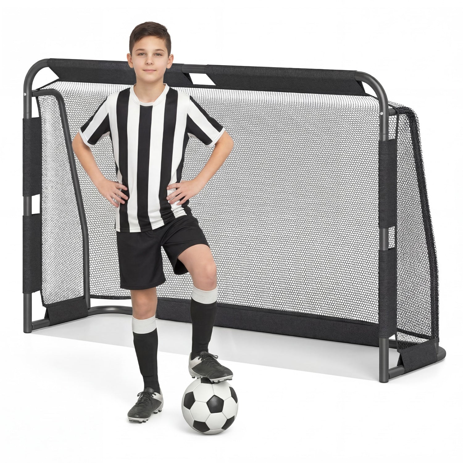 Soccer Goal Set for Backyard 6 ft x 4 ft Metal Frame Goal Post with Net and Anchoring System