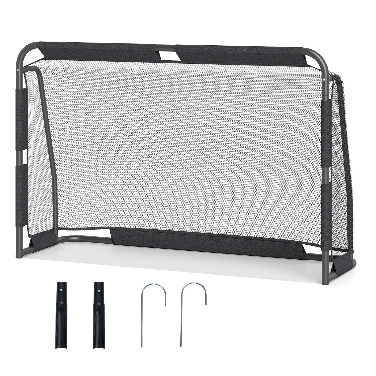 Soccer Goal Set for Backyard 6 ft x 4 ft Metal Frame Goal Post with Net and Anchoring System