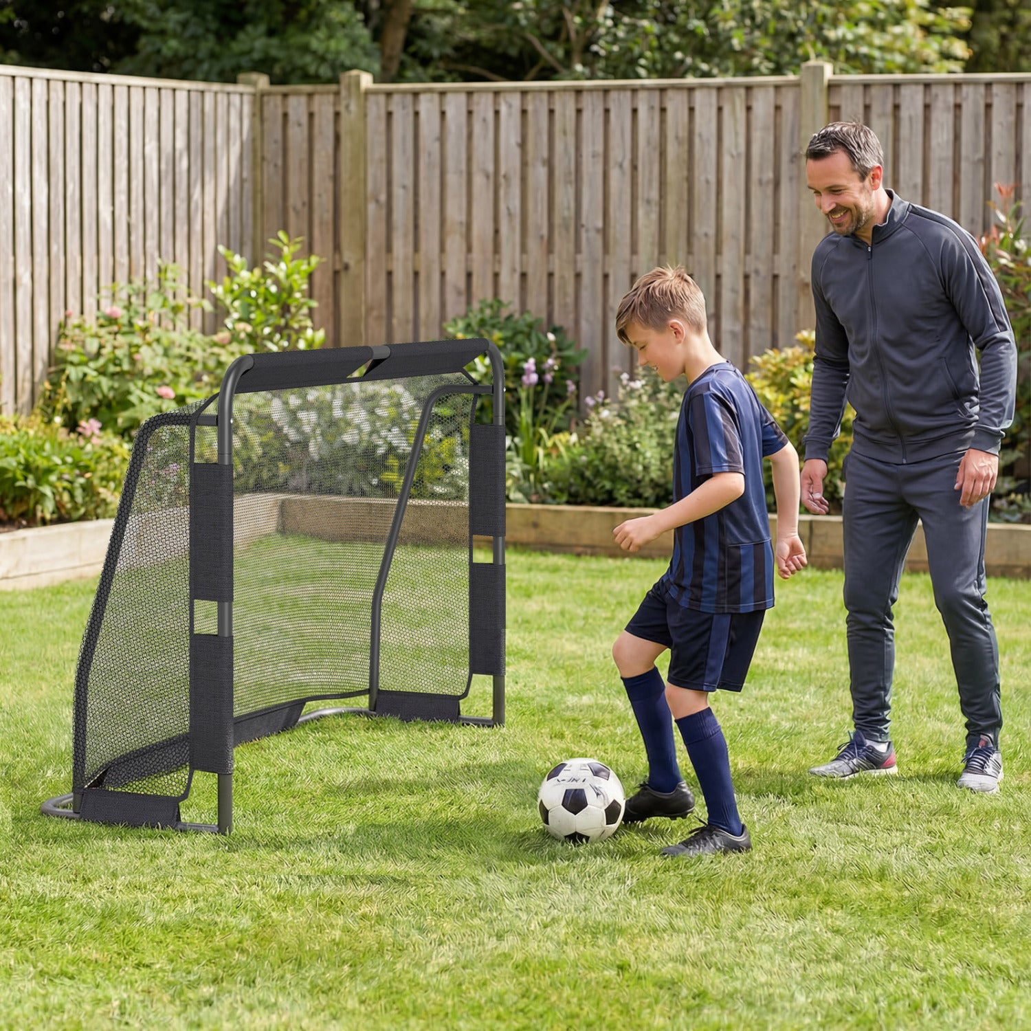 Soccer Goal Set for Backyard 6 ft x 4 ft Metal Frame Goal Post with Net and Anchoring System