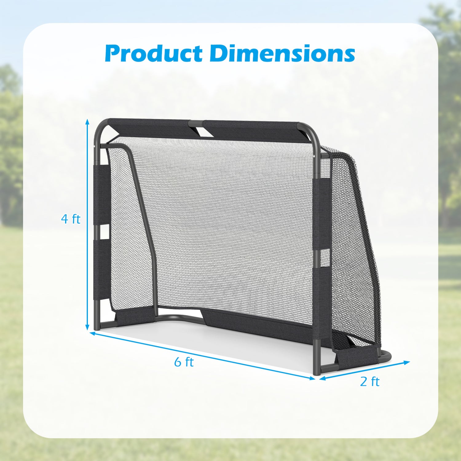Soccer Goal Set for Backyard 6 ft x 4 ft Metal Frame Goal Post with Net and Anchoring System