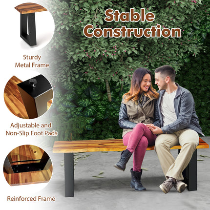 Solid Acacia Wood Patio Bench Dining Bench Seating Bench