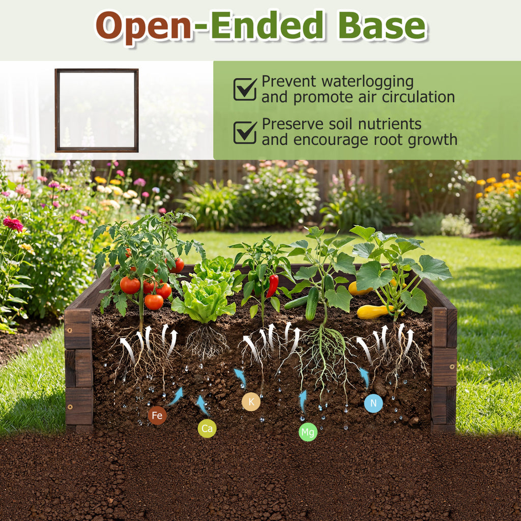 Jardinière surélevée carrée pour légumes, fleurs et semis