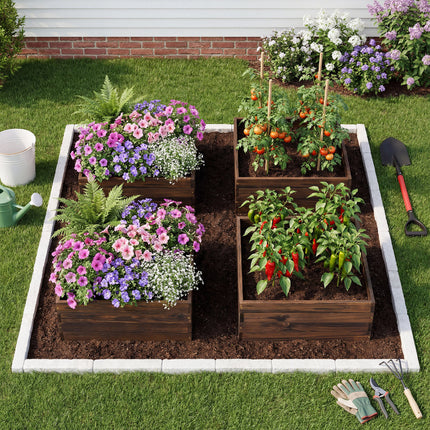Square Raised Garden Bed Flower Vegetables Seeds Planter