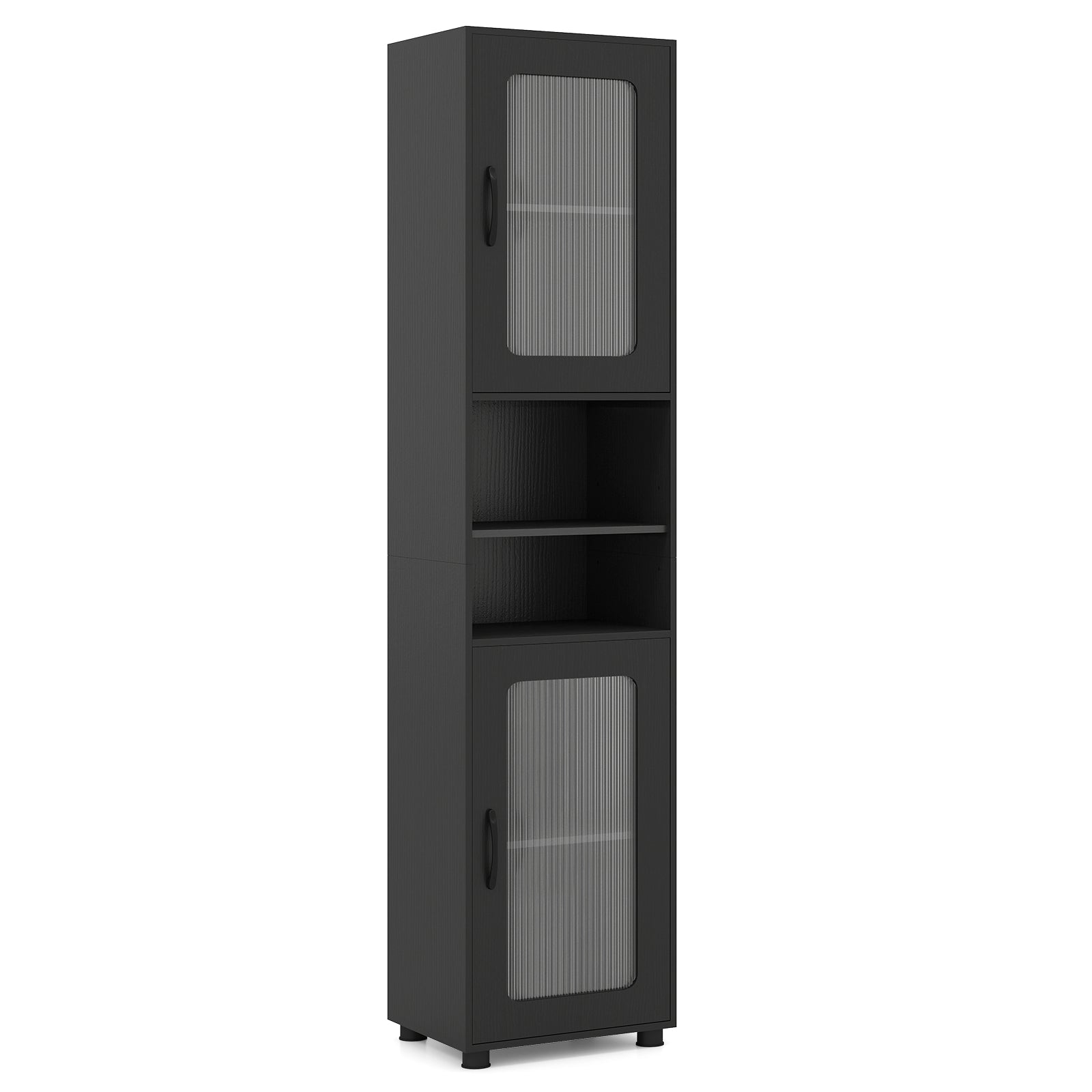 Tall Bathroom Storage Cabinet 67 Inches Freestanding Storage Organizer-Black