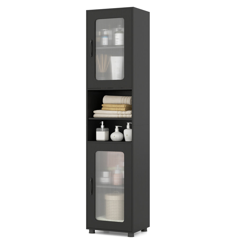 Tall Bathroom Storage Cabinet 67 Inches Freestanding Storage Organizer-Black