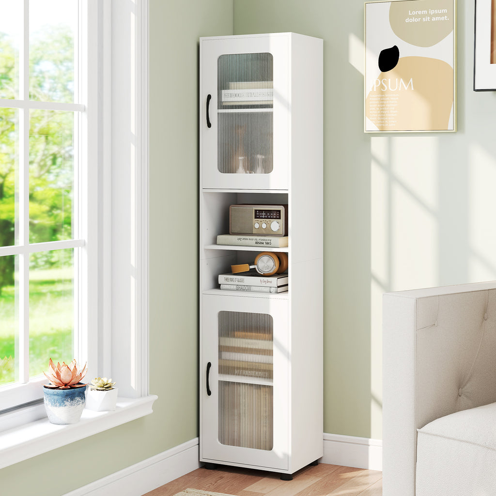 Tall Bathroom Storage Cabinet 67 Inches Freestanding Storage Organizer-White