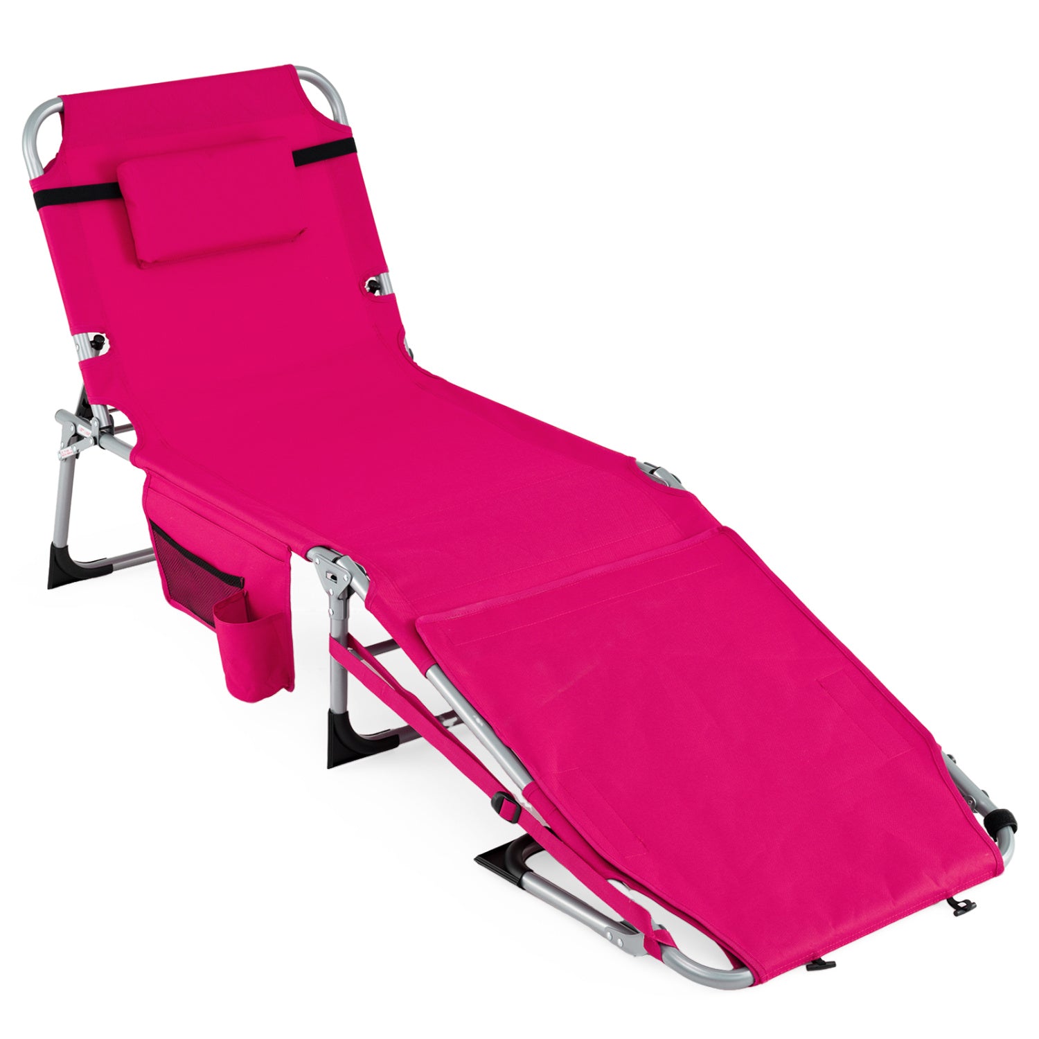 Tanning Chair with Face Arm Holes Portable Sunbathing Chair-Pink