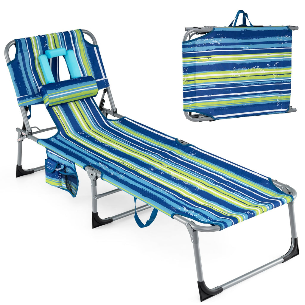 Chaise longue avec trous pour les bras et le visage, chaise pliante multicolore