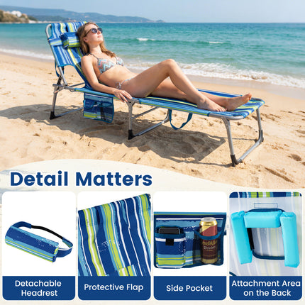 Tanning Chair with Face Arm Holes Folding Chair-Multicolor
