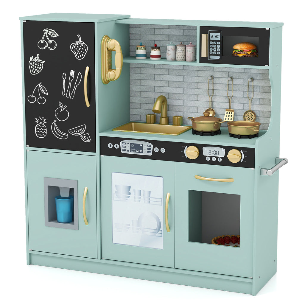 Toddler Pretend Play Kitchen for Boys and Girls 3-6 Years Old-Green