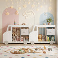 Toy Storage Organizer with Stuffed Animal Storage Fabric Drawer and Universal Wheels-White