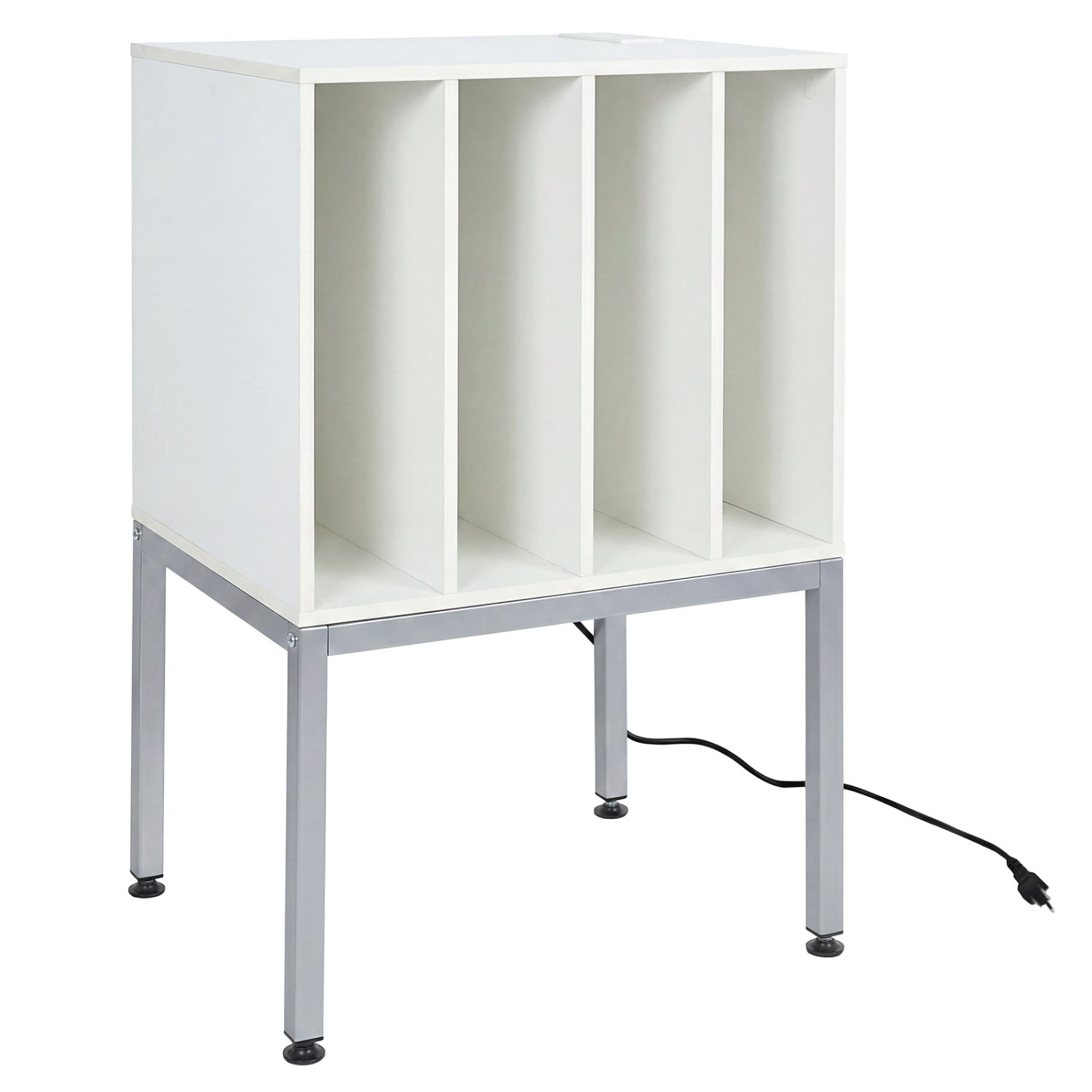Turntable Record Player Stand with Power Outlets-White