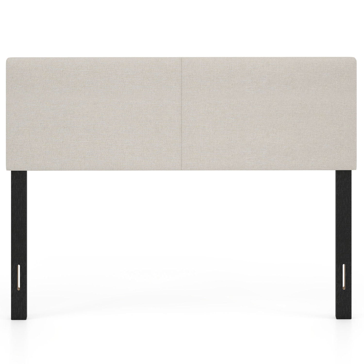 Upholstered Headboard Queen/Full Size Vertical Quilted Linen Fabric Bed Frame Mount Panel-Beige