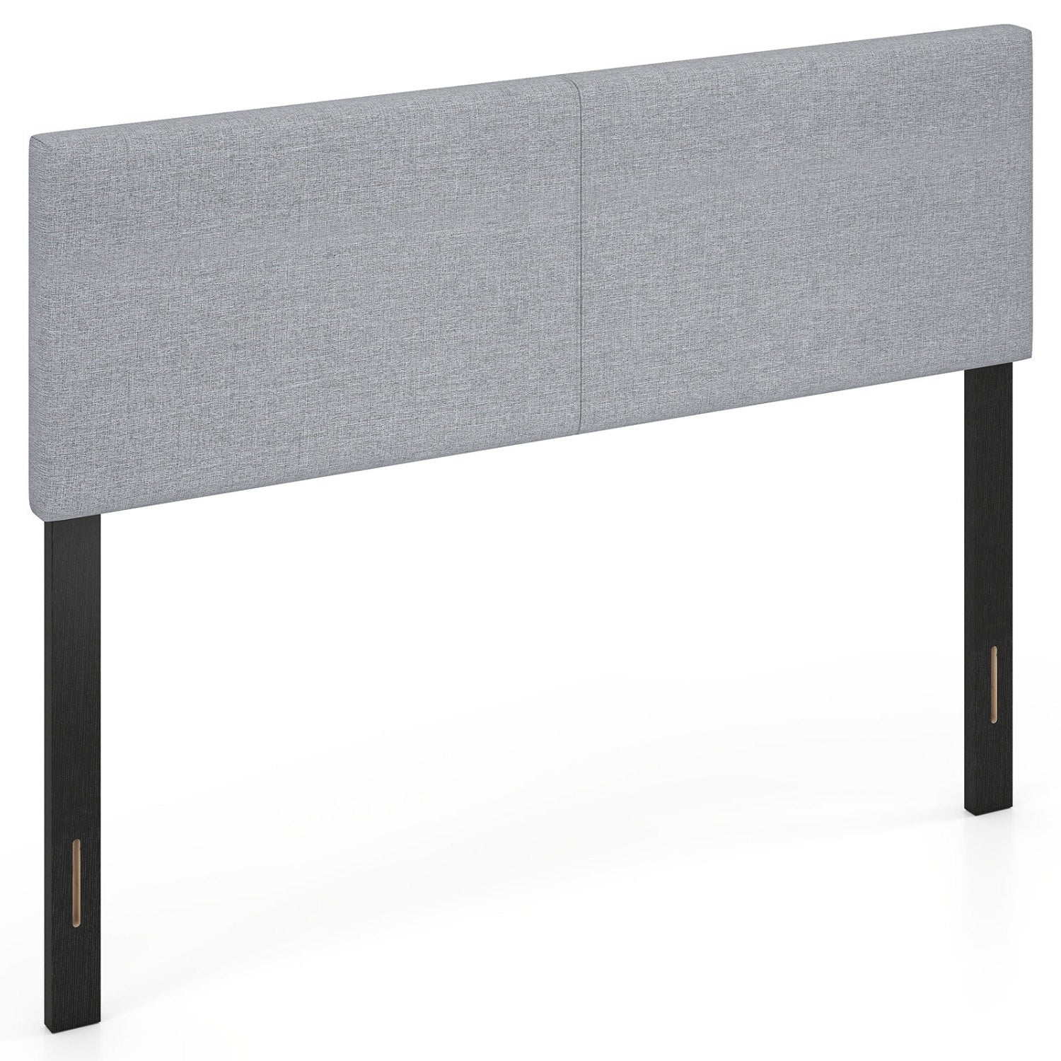 Upholstered Headboard Queen/Full Size Vertical Quilted Linen Fabric Bed Frame Mount Panel-Gray