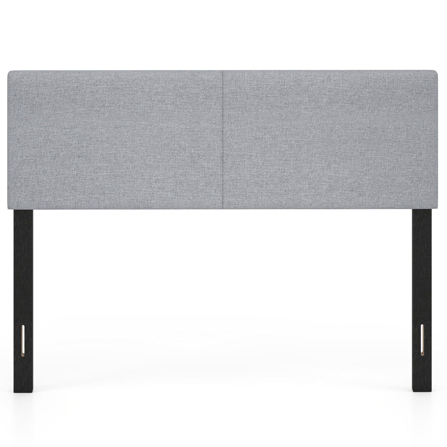 Upholstered Headboard Queen/Full Size Vertical Quilted Linen Fabric Bed Frame Mount Panel-Gray