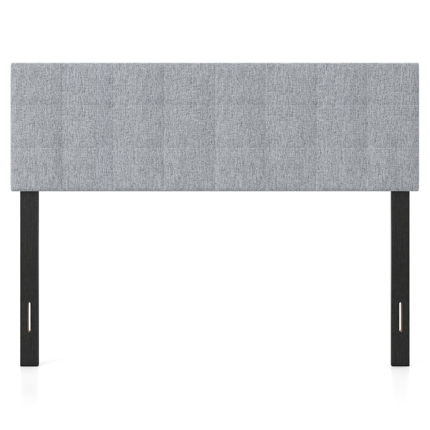 Upholstered Headboard Queen/Full Size Quilted Grid Linen Fabric Bed Frame Mount Panel-Gray