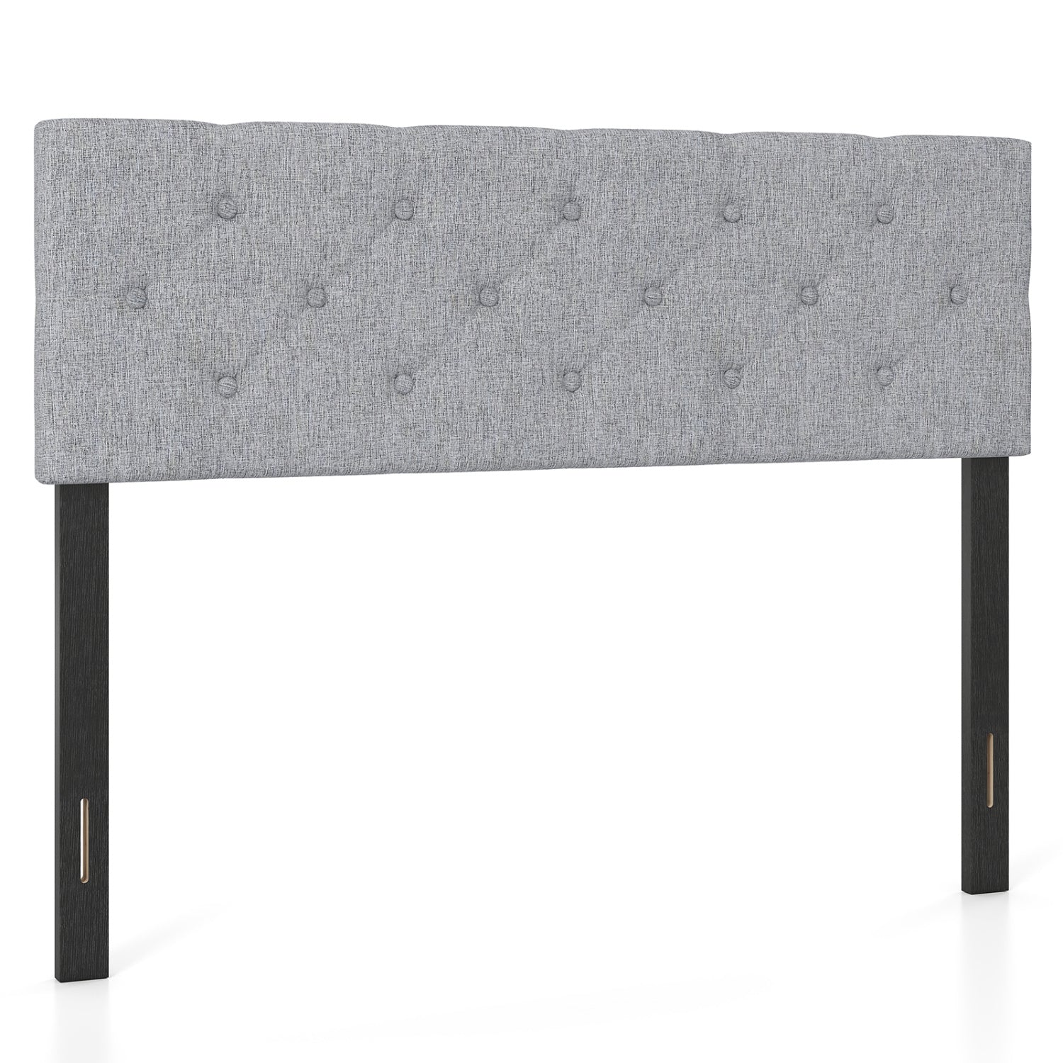 Upholstered Headboard Queen/Full Size Tufted Linen Fabric Bed Frame Mount Panel-Gray