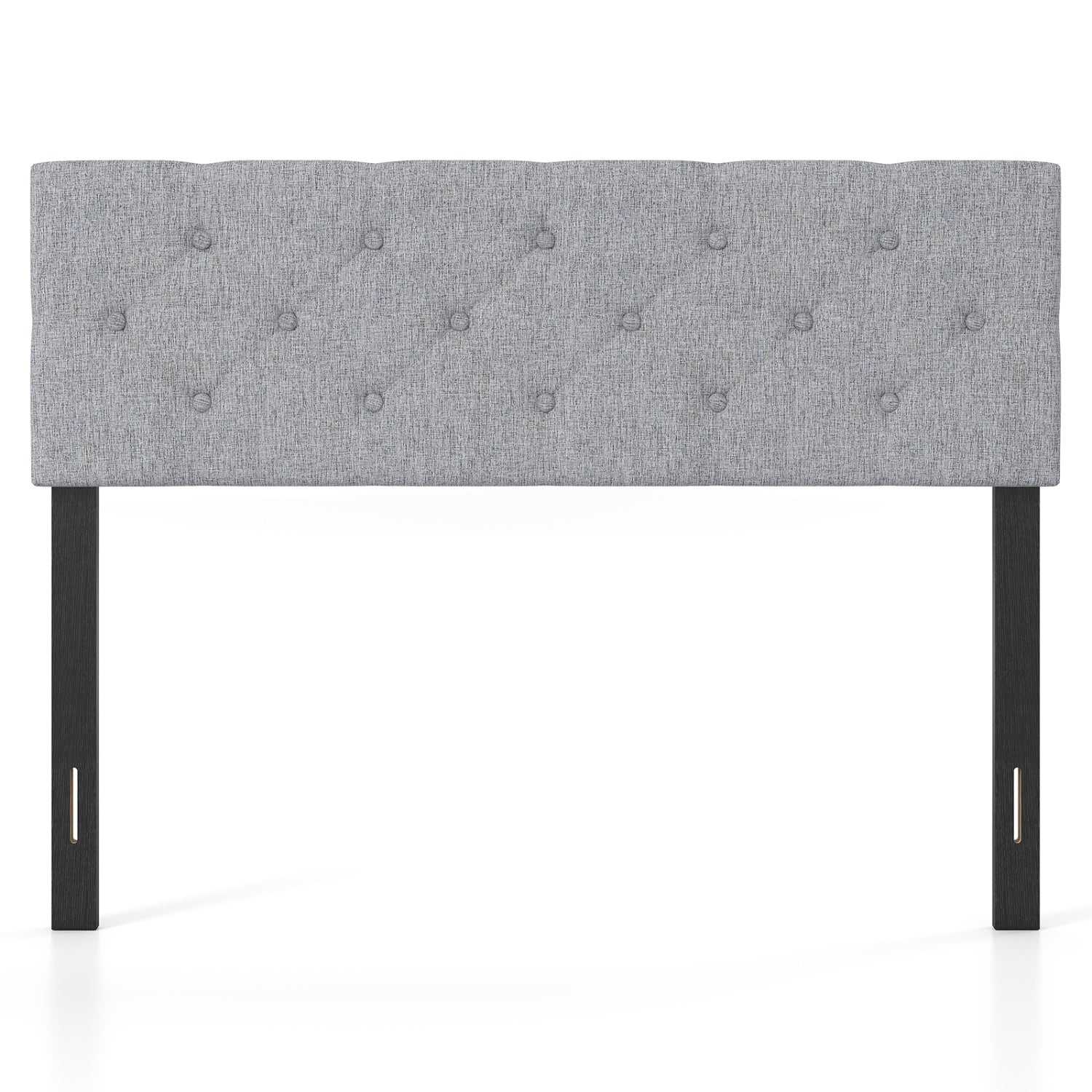 Upholstered Headboard Queen/Full Size Tufted Linen Fabric Bed Frame Mount Panel-Gray