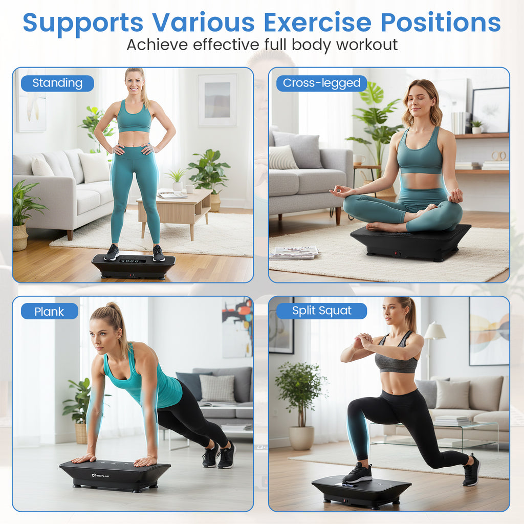 Vibration Plate Exercise Machine with Gravity Sensor for Home-Black