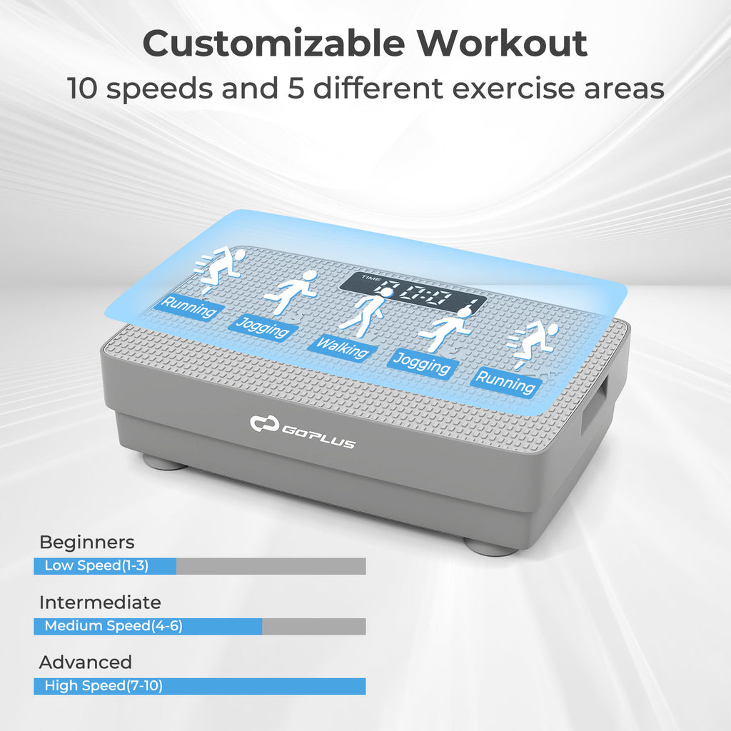 Vibration Plate Exercise Machine with Gravity Sensor and Remote Control for Home Gym-Gray