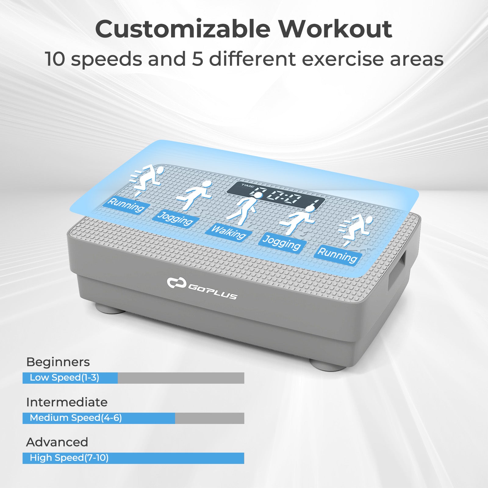 Vibration Plate Exercise Machine with Gravity Sensor and Remote Control for Home Gym-Gray