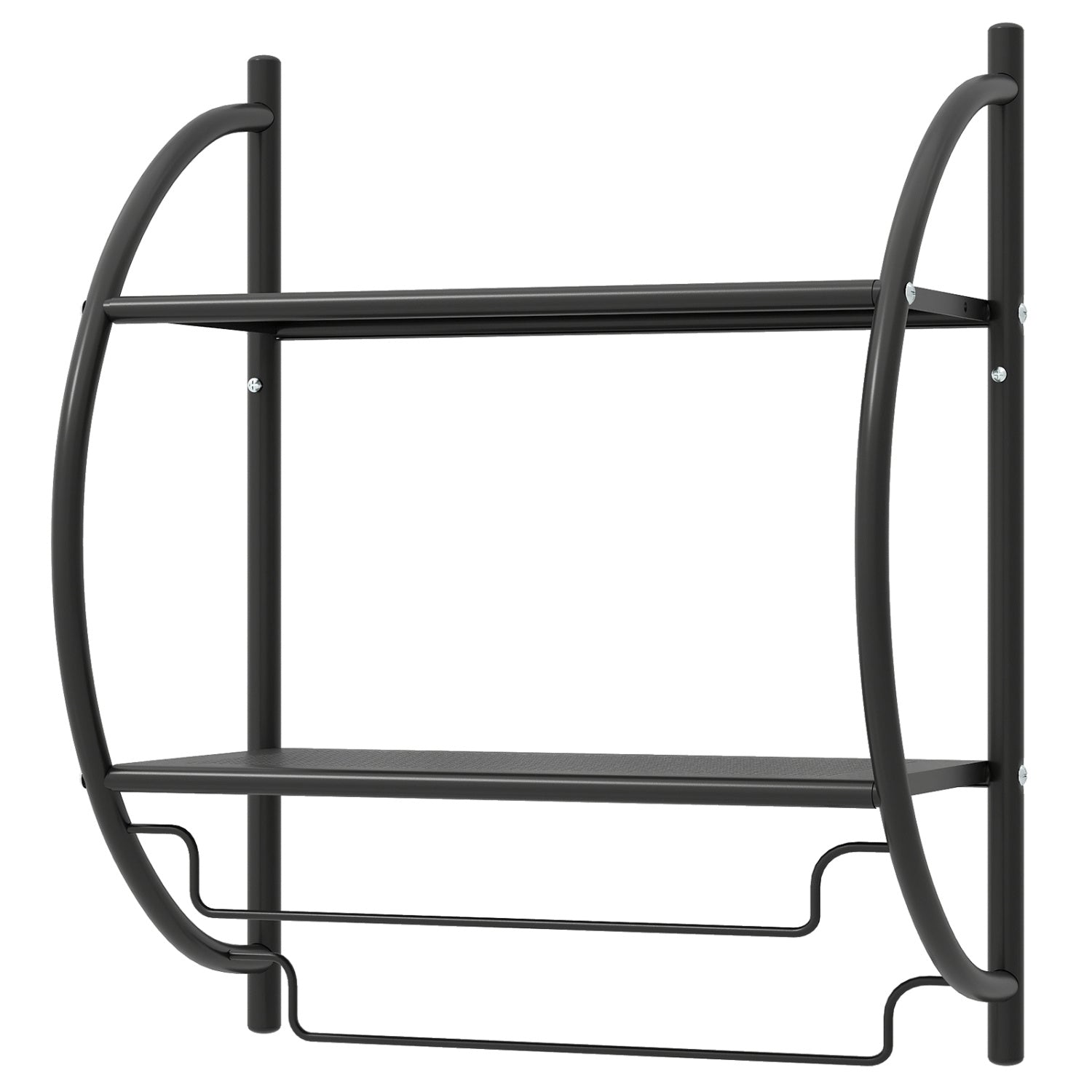 Wall Mounted 2-Tier Bathroom Towel Rack with 2 Towel Bars-Black