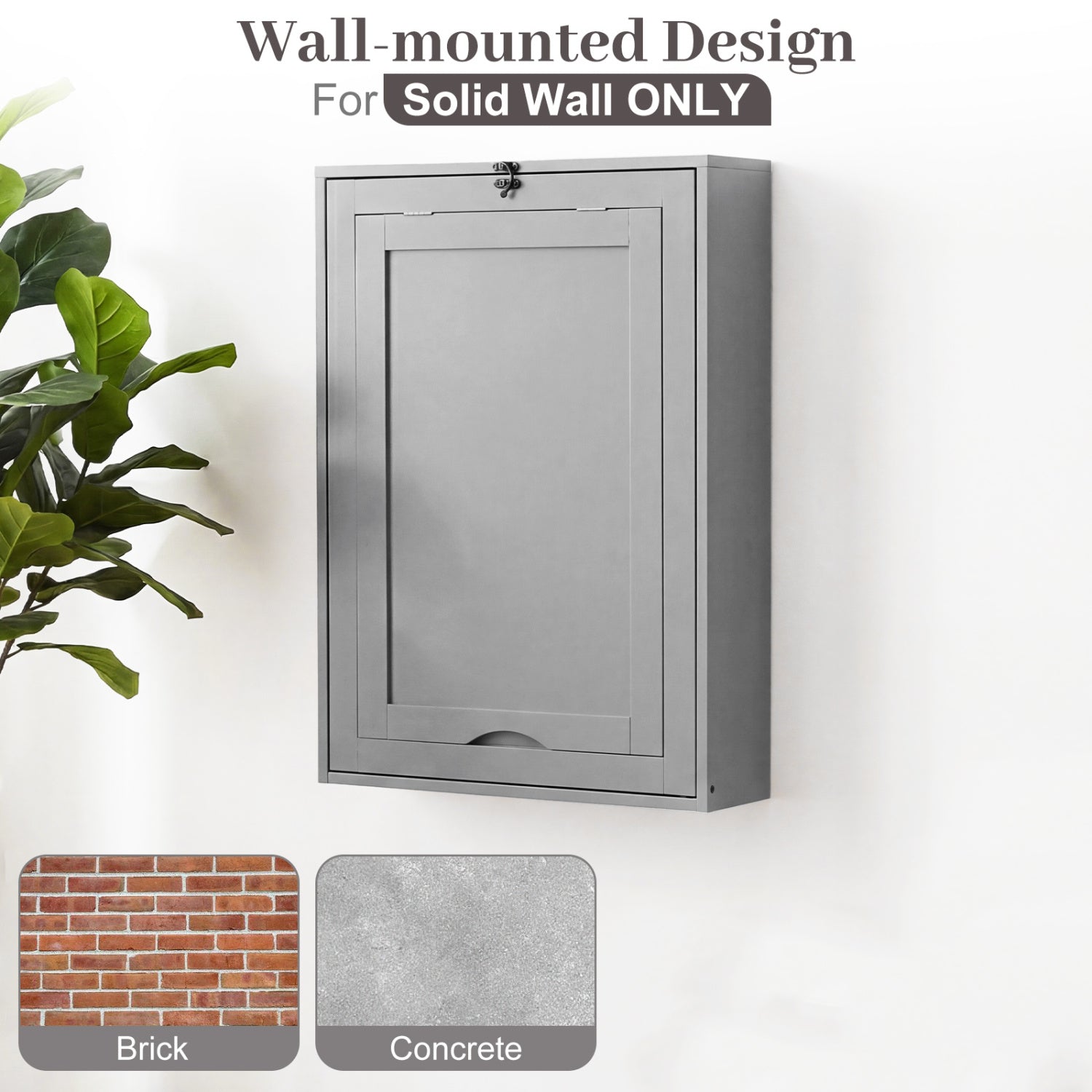 Wall-Mounted Fold-Out Convertible Floating Desk Space Saver-Gray