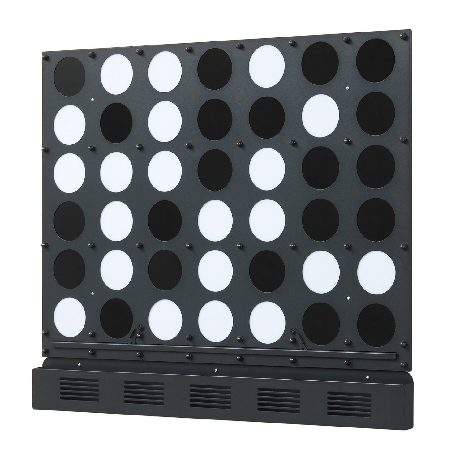 Wall-mounted Metal Connect-4 Game with Acrylic Discs-Black